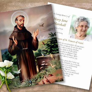 Funeral St Francis of Assisi Sympathy Prayer Card