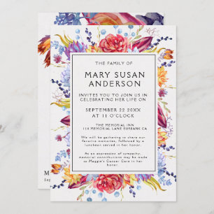 Funeral Succulents Celebration of Life Invitation