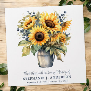 Funeral Sunflowers Seed Packet Custom Memorial  Envelope