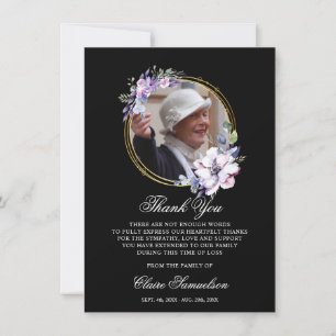Funeral Sympathy Bereavement Thank You black PHOTO