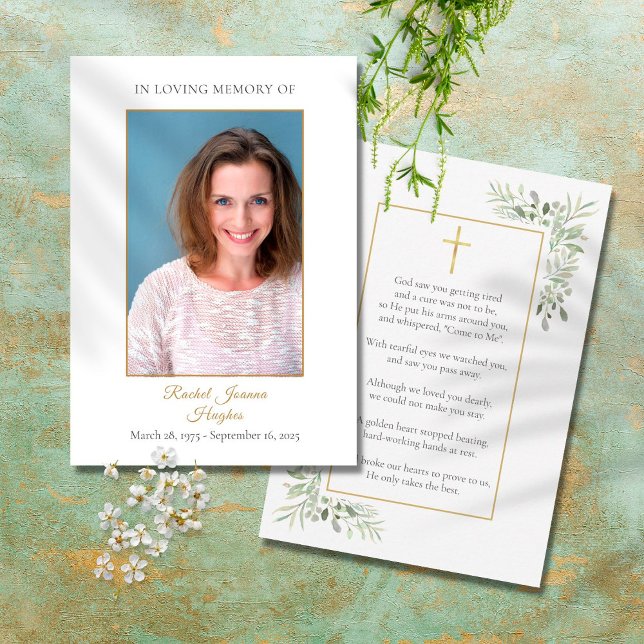 Funeral Sympathy Memorial Prayer Photo Card (Funeral Sympathy Memorial Prayer Photo Card
)