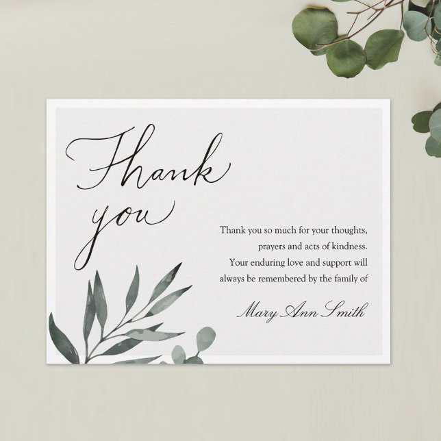Funeral Sympathy Memorial Service Thank You Card (Creator Uploaded)
