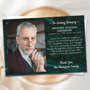 Funeral Sympathy Personalised Photo Memorial Thank You Card