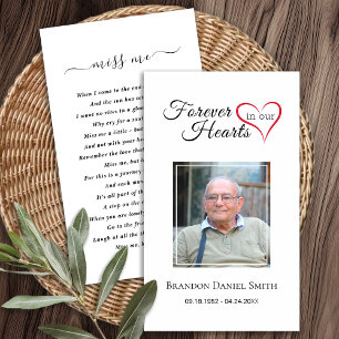 Funeral Sympathy Photo Memorial Prayer Card
