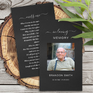 Funeral Sympathy Photo Memorial Prayer Card