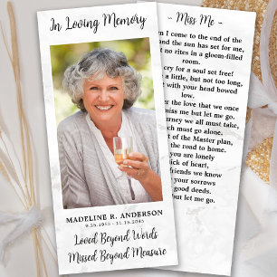 Funeral Sympathy Photo Memorial Prayer Card Marble