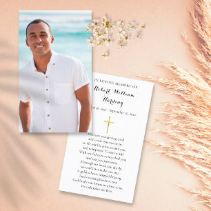 Funeral Sympathy Photo Memorial Prayer Cards