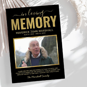 Funeral Sympathy Photo Thank You Card