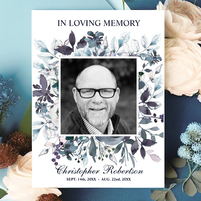 Funeral Sympathy Poem Prayer Thank You | Blue (Creator Uploaded)