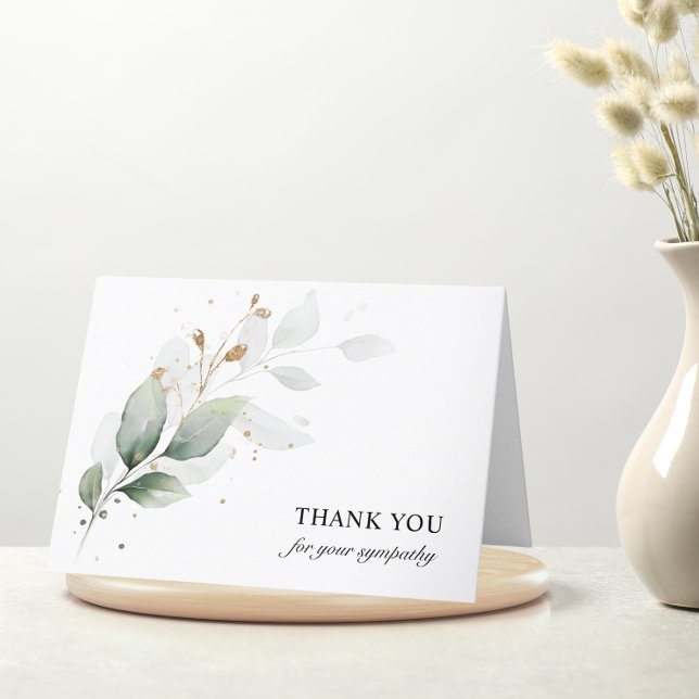 Funeral Sympathy Thank You Botanical Foliage Green Card (Funeral Sympathy Thank You Botanical Foliage Green)