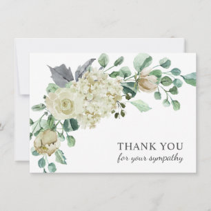 Funeral Sympathy Thank You Creme Watercolor Floral Card