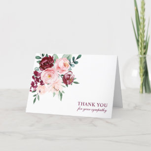 Funeral Sympathy Thank You Watercolor Floral Card