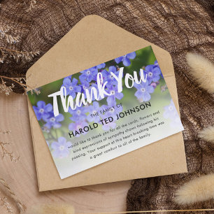 Funeral Thank You Blue Forget-Me-Not Memorial Card