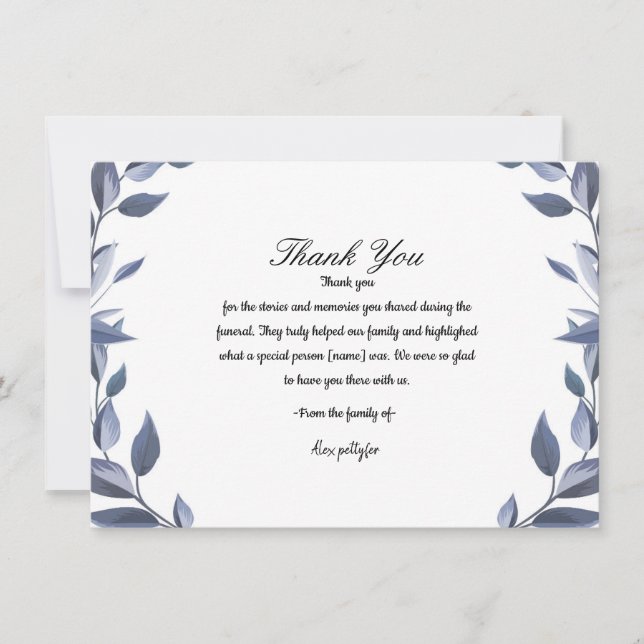 Funeral Thank You Card (Front)