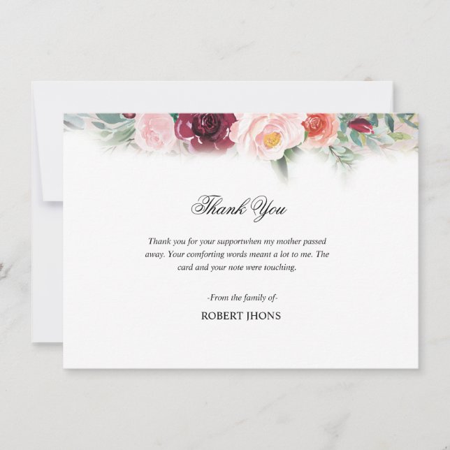 Funeral Thank You Card (Front)