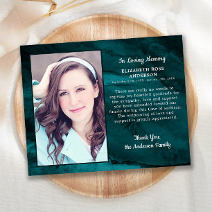 Funeral Thank You Card Sympathy Photo Marble