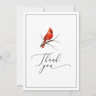 Funeral Thank You Card with Cardinal Personalised