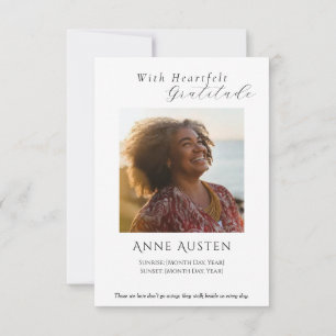 Funeral Thank You Card – With Gratitude