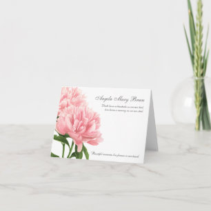 Funeral Thank You Cards   Antique Pink Peony
