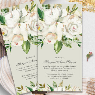 Funeral Thank You Cards Antique White Rose