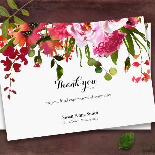Funeral Thank You Cards Blush & Coral