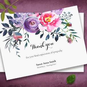 Funeral Thank You Cards Blush & Grey