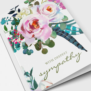 Funeral Thank You Cards   Boho Peony