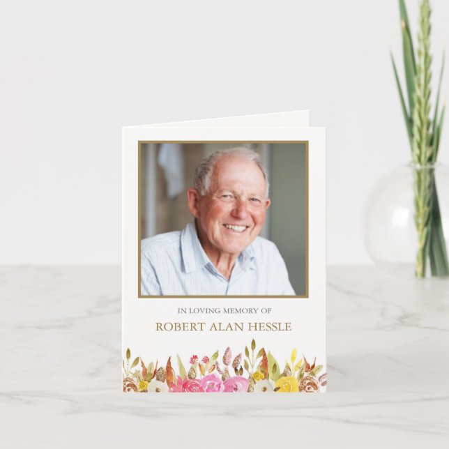 Funeral Thank You Cards | Elegant Florals (Front)