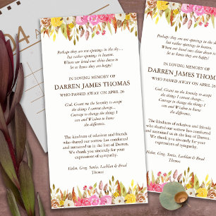 Funeral Thank You Cards   Elegant Florals 1