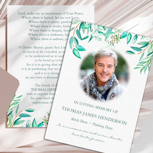 Funeral Thank You Cards | Eucalyptus 1 (Eucalyptus greenery sympathy bereavement memorial funeral thank you card)