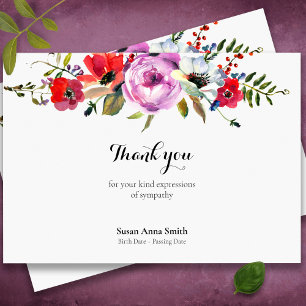 Funeral Thank You Cards Forest Florals