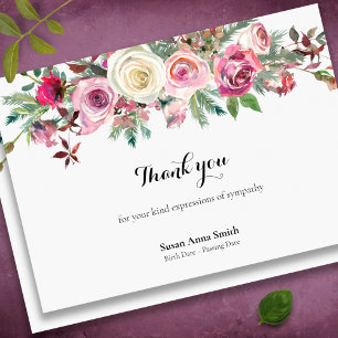 Funeral Thank You Cards   Frosty Roses
