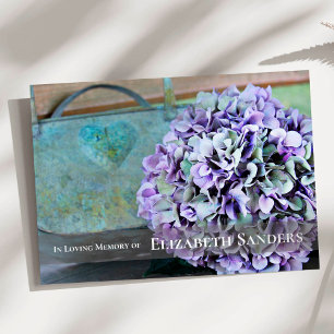 Funeral Thank You Cards   Hydrangea & Hand Bag