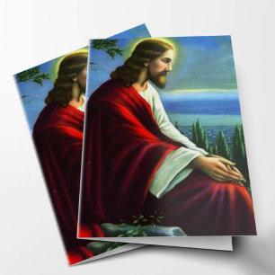 Funeral Thank You Cards Jesus Christ Praying 02