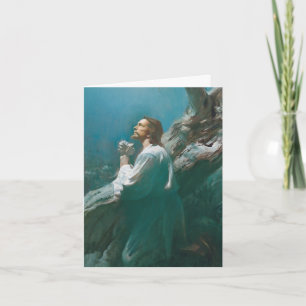 Funeral Thank You Cards   Jesus Christ Praying 04