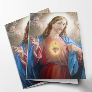 Funeral Thank You Cards   Jesus Sacred Heart 4