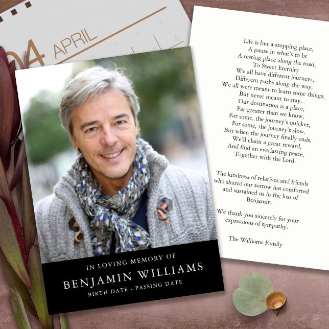 Funeral Thank You Cards | Memory of A Loved One 3 (funeral thank you cards, bereavement, elegant, simple, celebration of life, sympathy card)