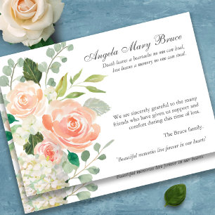Funeral Thank You Cards   Peach Roses