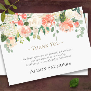 Funeral Thank You Cards   Peaches & Cream Floral