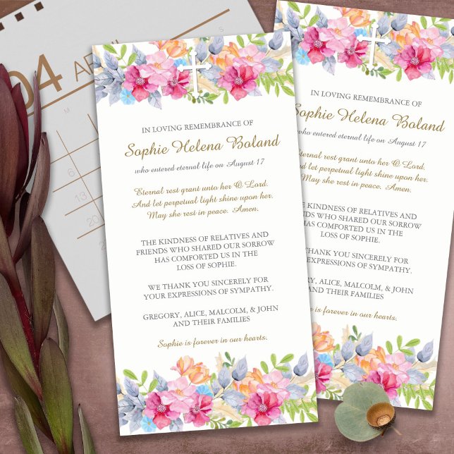 Funeral Thank You Cards | Rustic Garden 1 (funeral thank you cards, bereavement, elegant, simple, celebration of life, sympathy card)