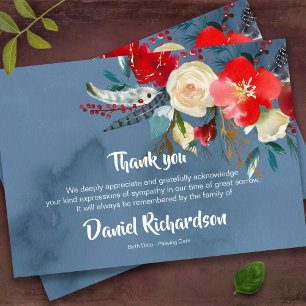 Funeral Thank You Cards Scandi Floral Boho