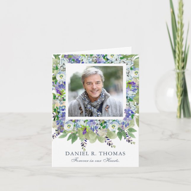 Funeral Thank You Cards | Shades of Purple Flowers (Front)