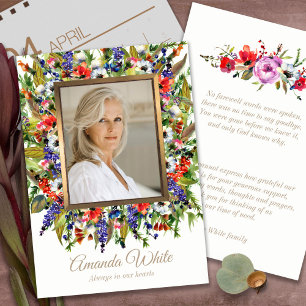 Funeral Thank You Cards Small Forest Florals