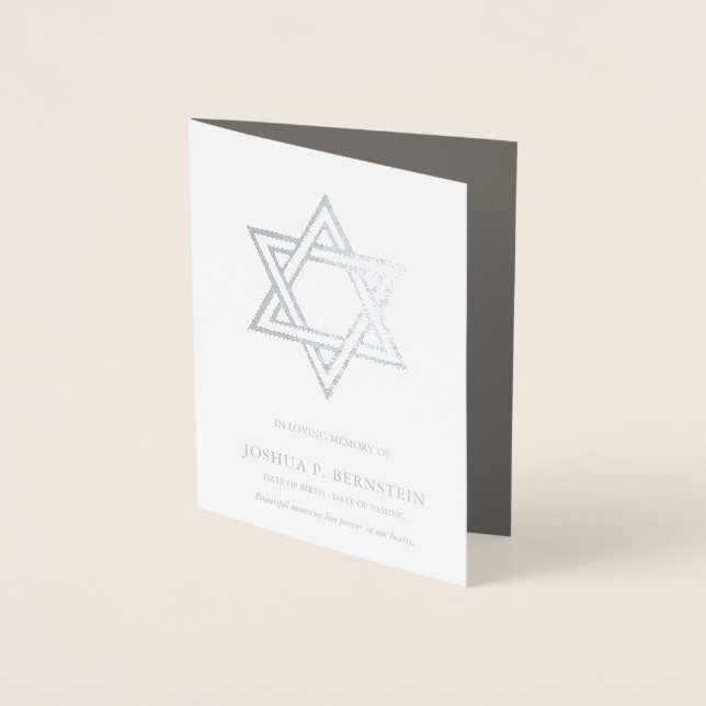 Funeral Thank You Cards | Star of David 3 (Front)
