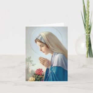 Funeral Thank You Cards   Vierge Au Chapelet