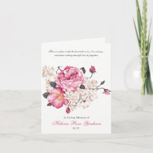 Funeral Thank You Cards    Vintage Roses 3