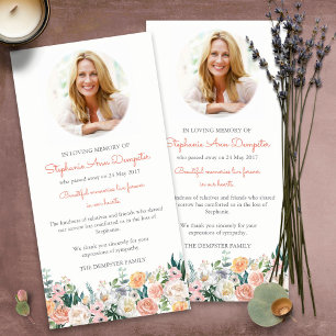 Funeral Thank You Cards   Watercolor Roses  Photo