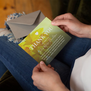 Funeral Thank You Daffodil Memorial Card