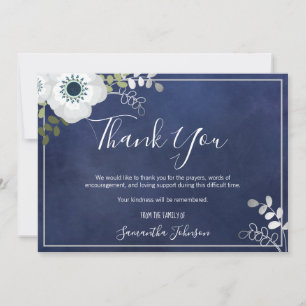 Funeral Thank You Elegant Anemone Floral Card