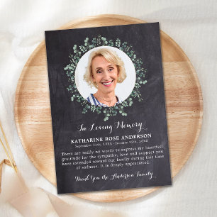 Funeral THANK YOU Eucalyptus Sympathy Slate Photo